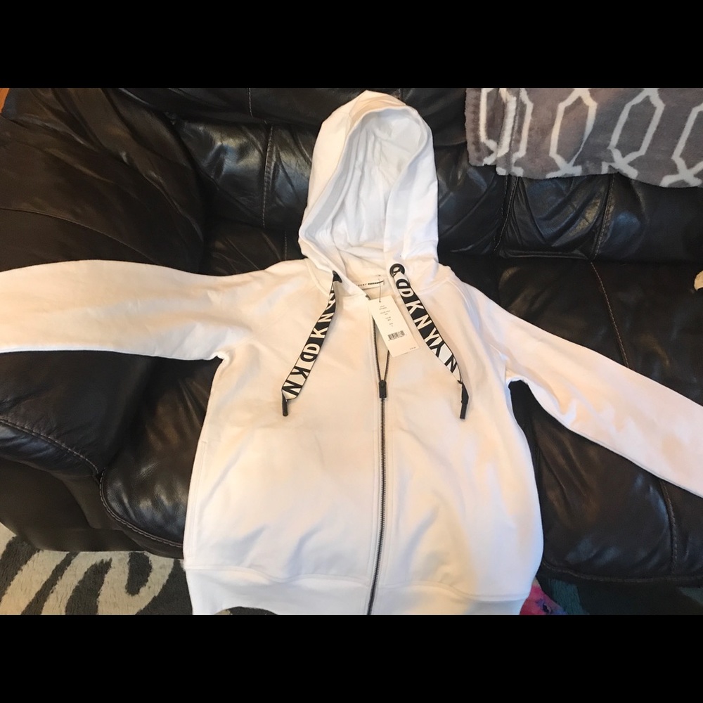 NWT DKNY SPORT ZIP DOWN HOODED SWEATSHIRT